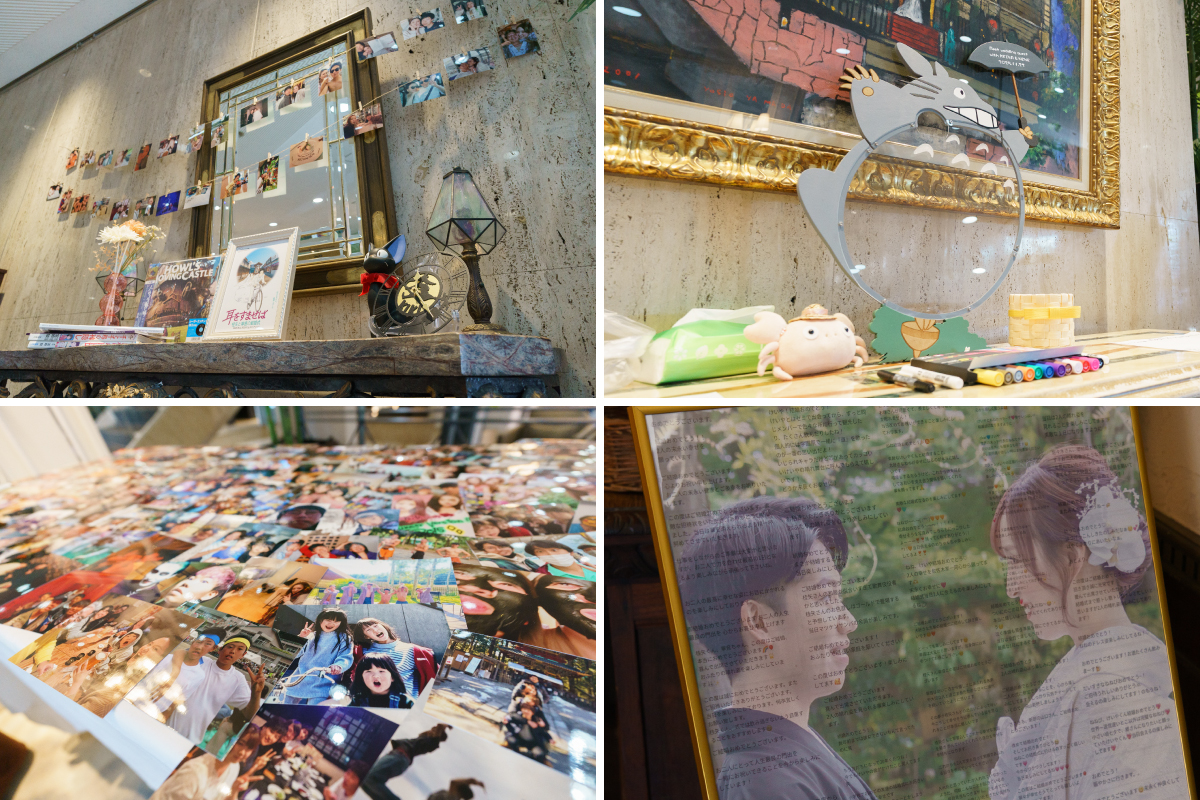 ジブリのグッズで飾られたウェルカムスペース