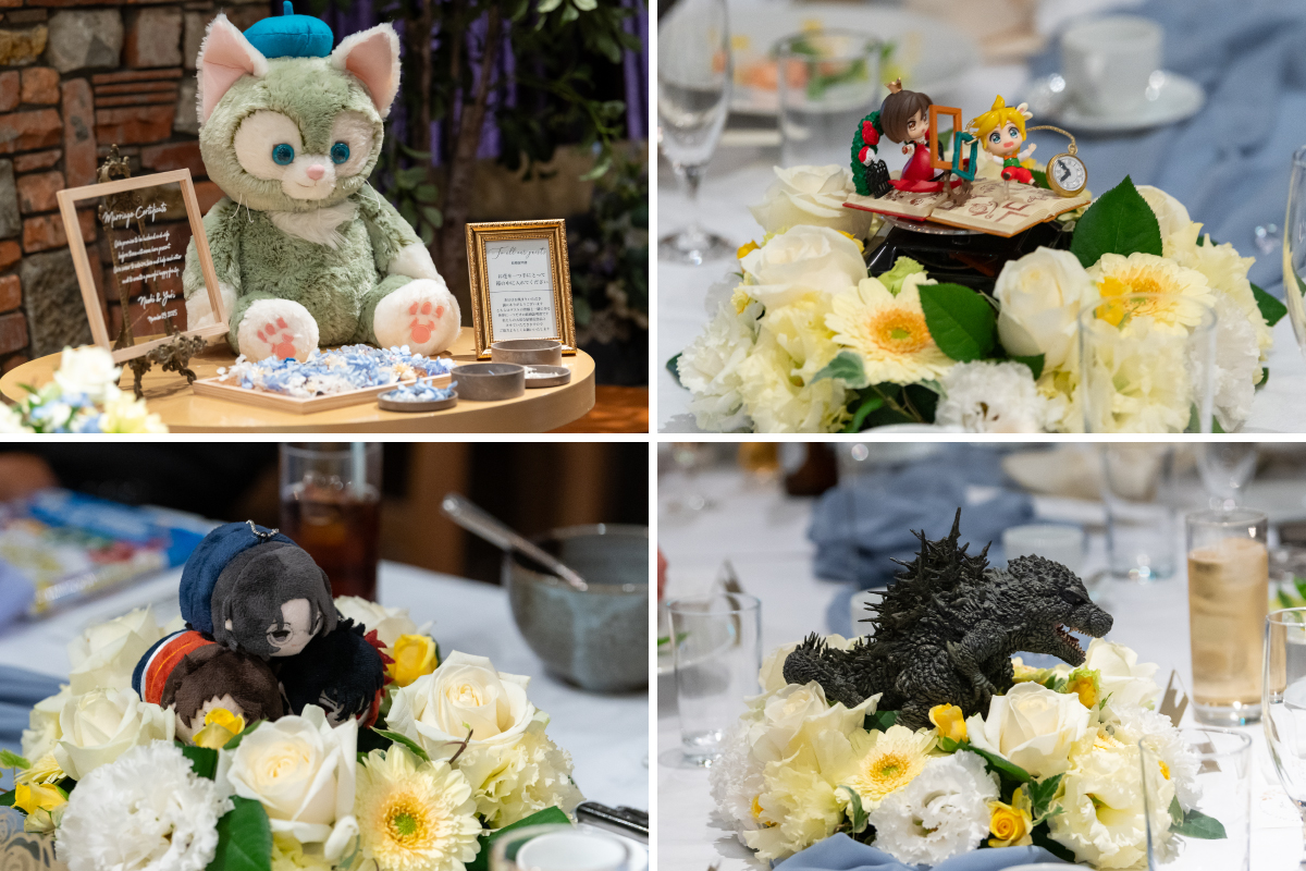 ゲストテーブルを彩るフィギュア