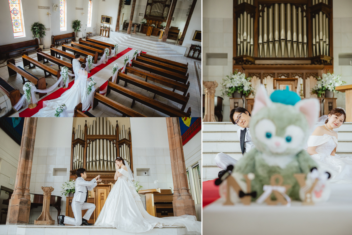 チャペルで前撮り撮影