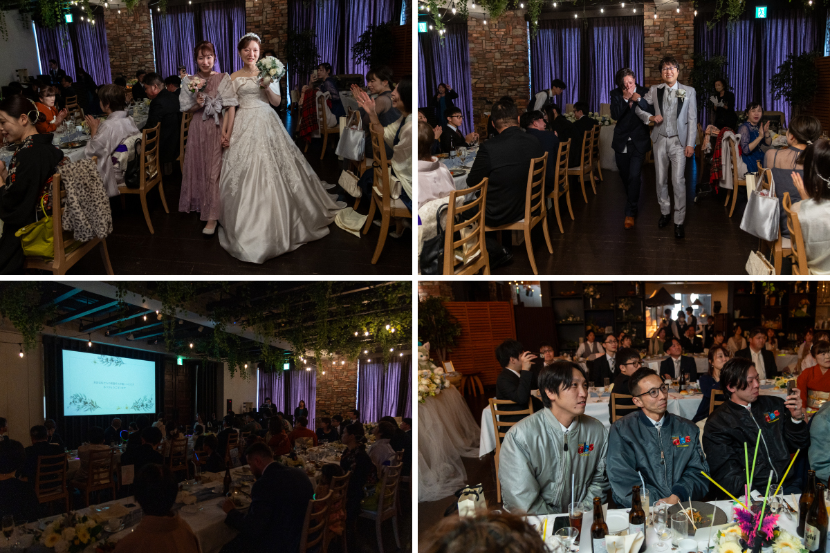 新郎新婦退場シーンとムービー上映