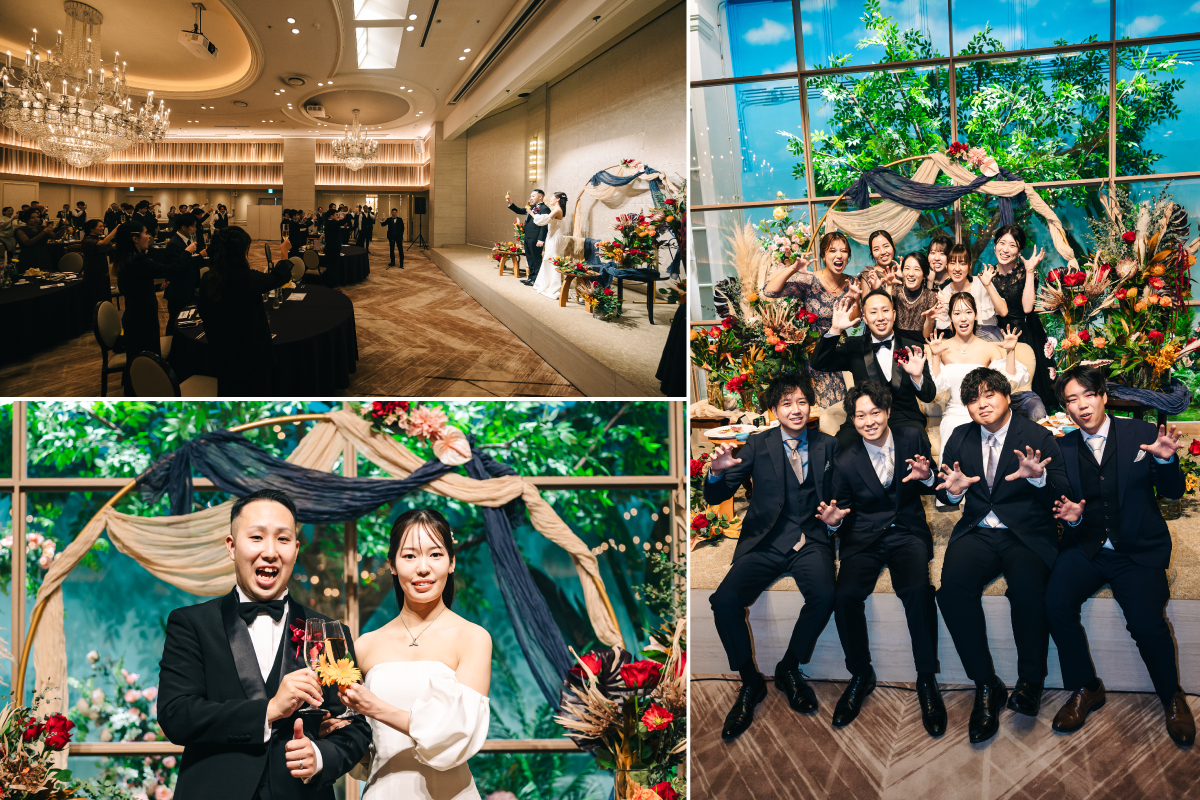 新郎新婦華やかに彩る披露宴会場